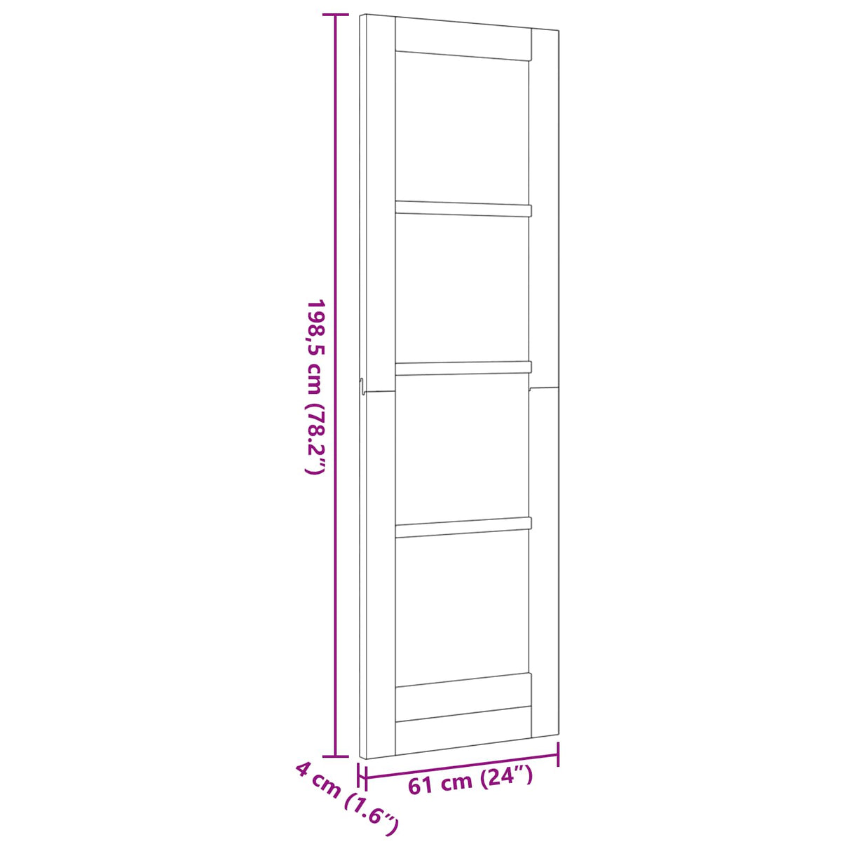 vidaXL Interior Door Natural 61 x 198.5 cm Plywood