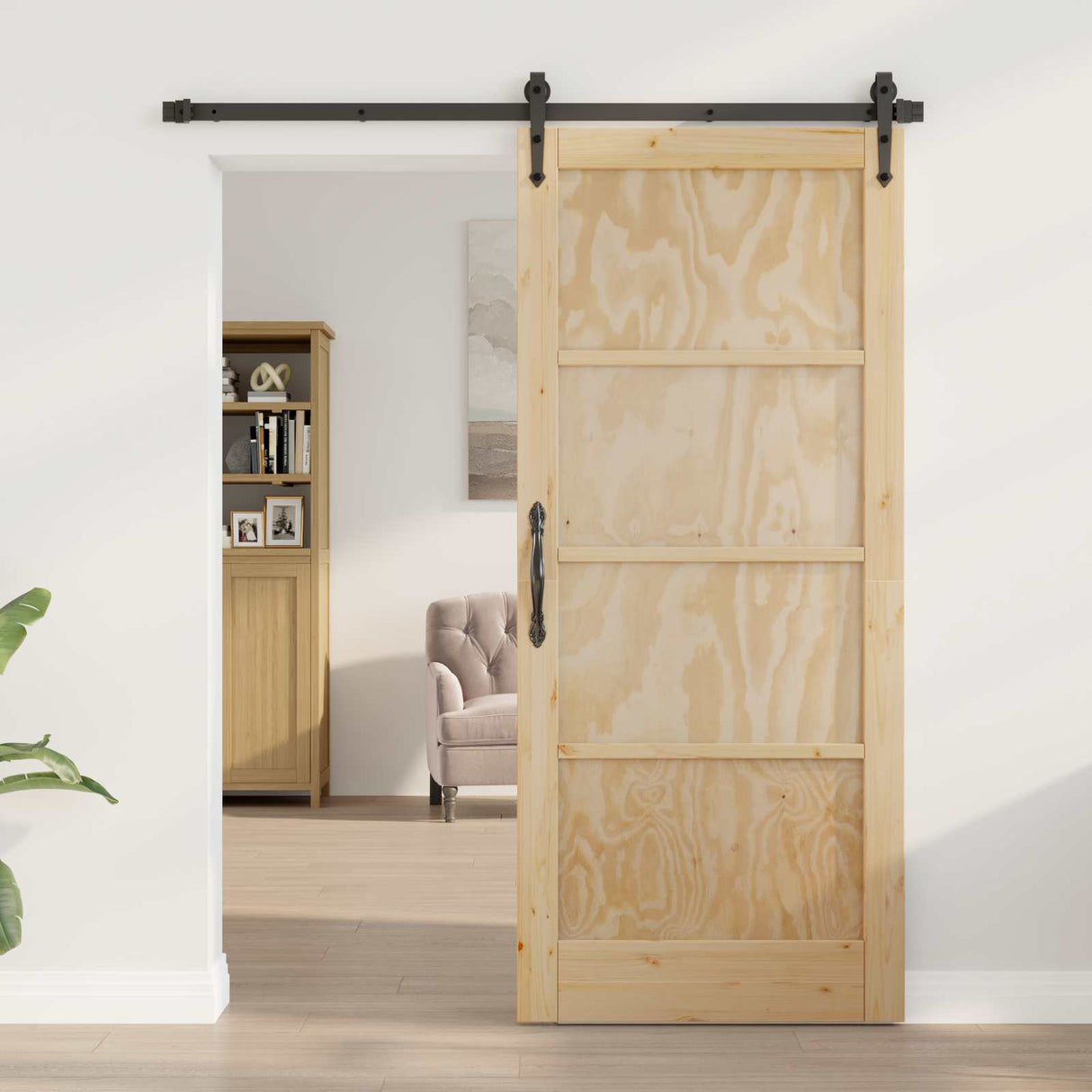 vidaXL Interior Door Natural 61 x 198.5 cm Plywood