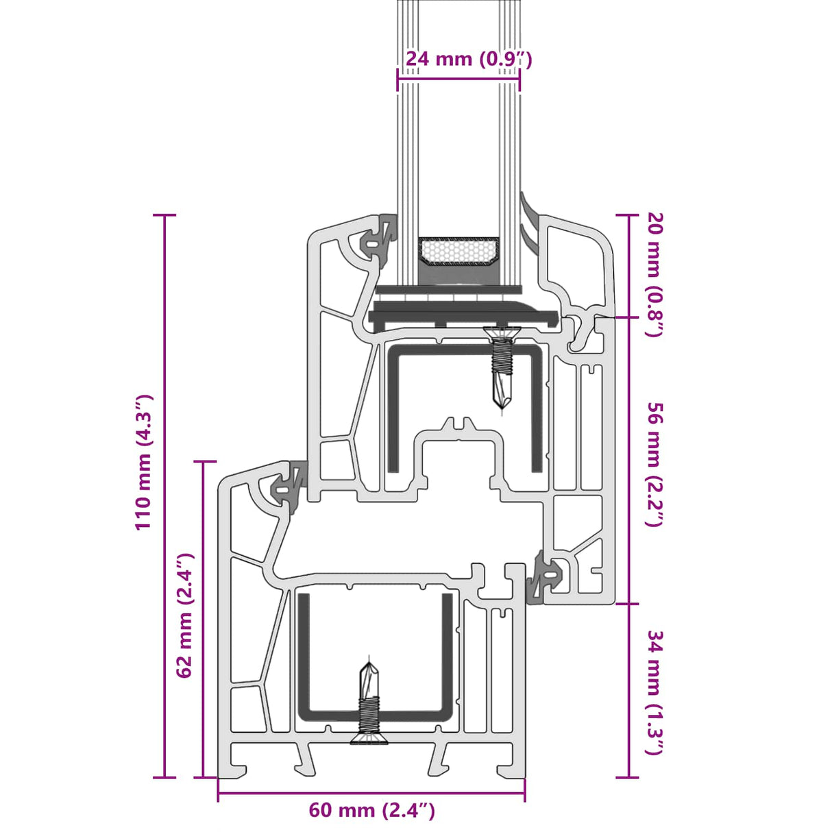 Cellar Window RISOR White 50 x 50 cm PVC and Glass