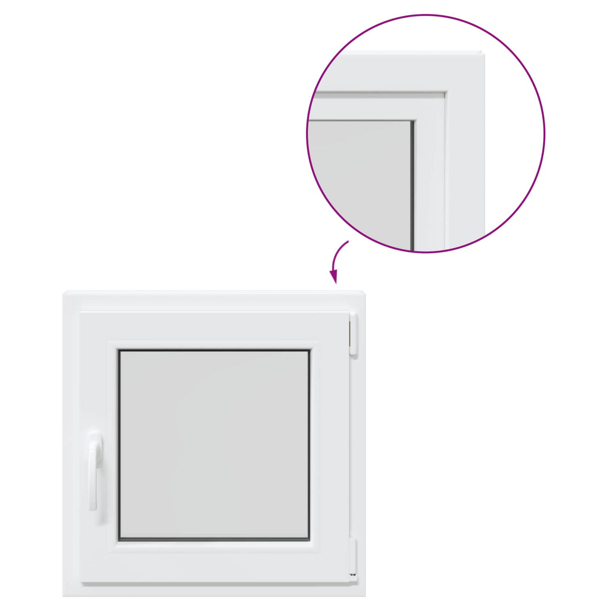 Cellar Window RISOR White 50 x 50 cm PVC and Glass