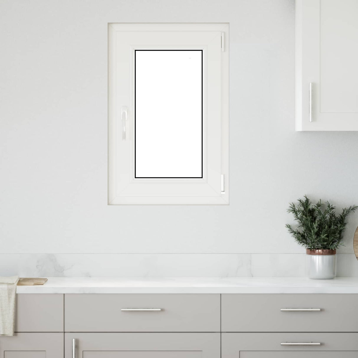 Cellar Window RISOR White 50 x 50 cm PVC and Glass