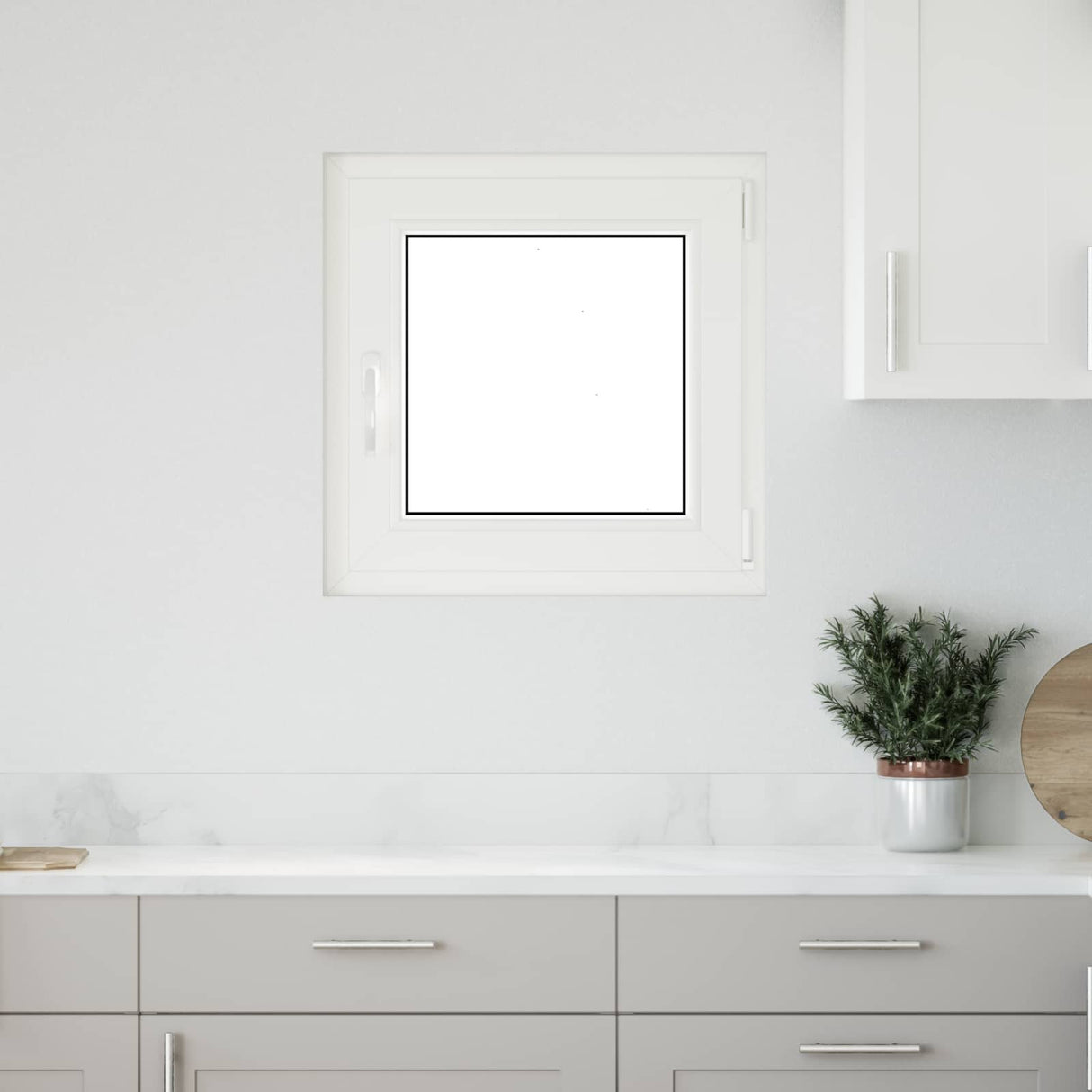 Cellar Window RISOR White 50 x 50 cm PVC and Glass