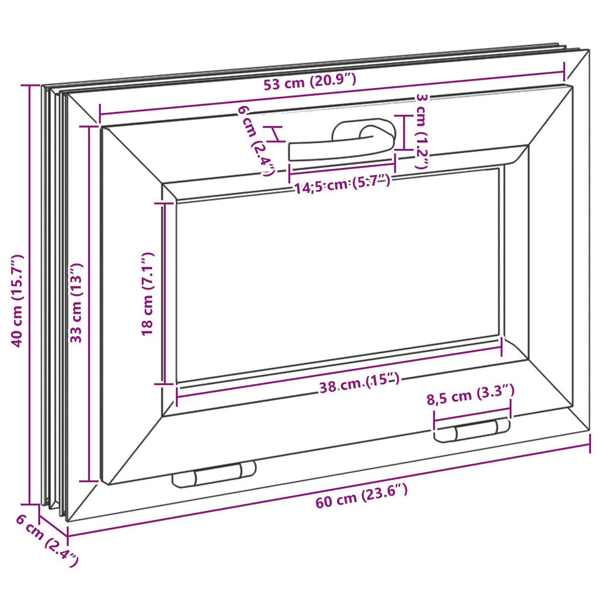 vidaXL Basement Window RISOR 60 x 40 cm PVC and Glass White