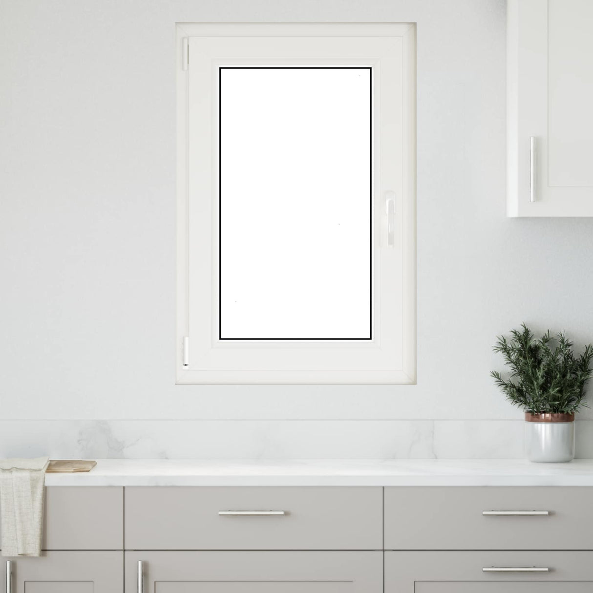 Cellar Window RISOR White 50 x 50 cm PVC and Glass