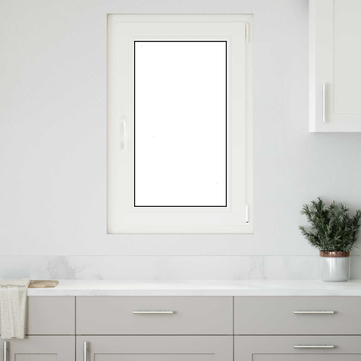 Cellar Window RISOR White 50 x 50 cm PVC and Glass