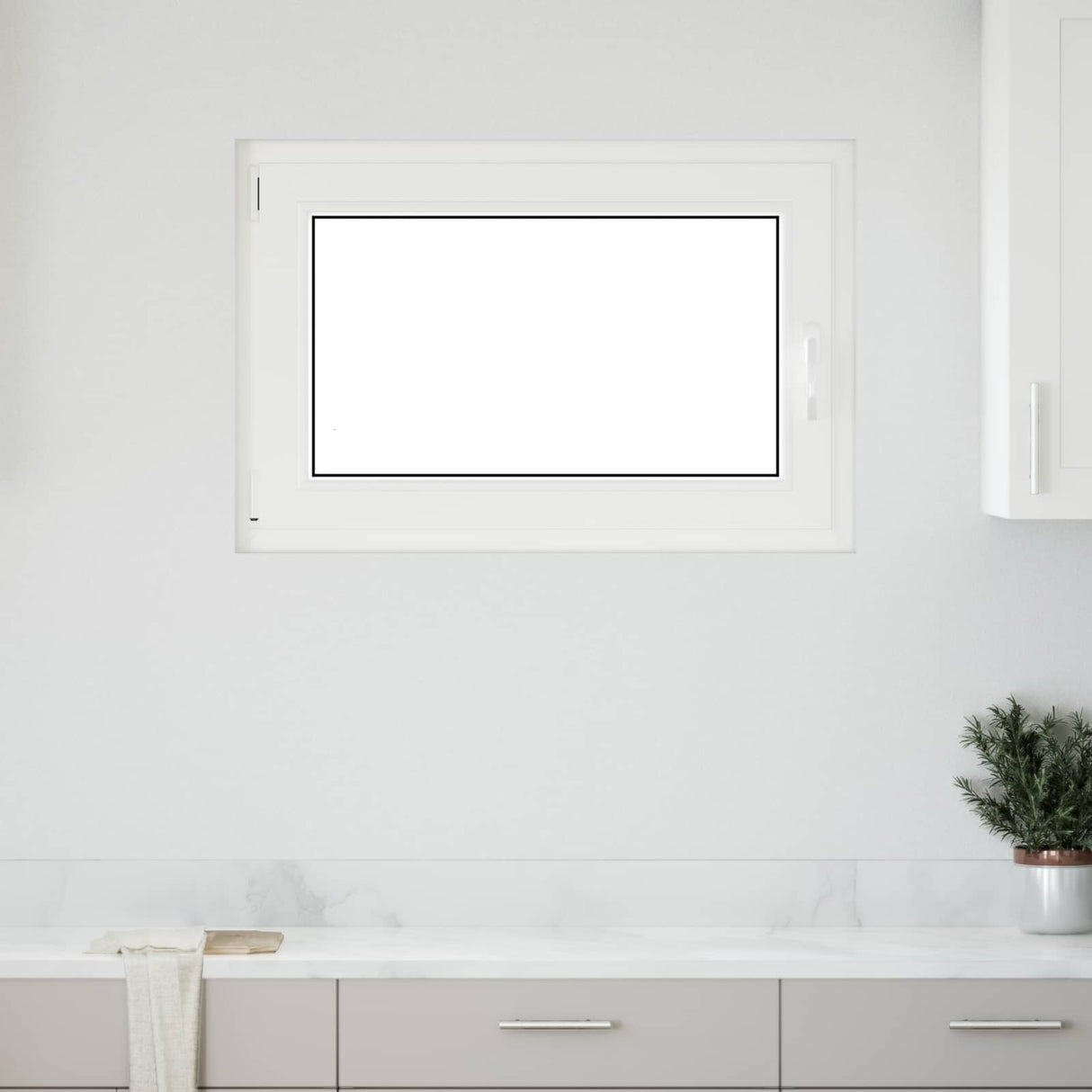Cellar Window RISOR White 50 x 50 cm PVC and Glass