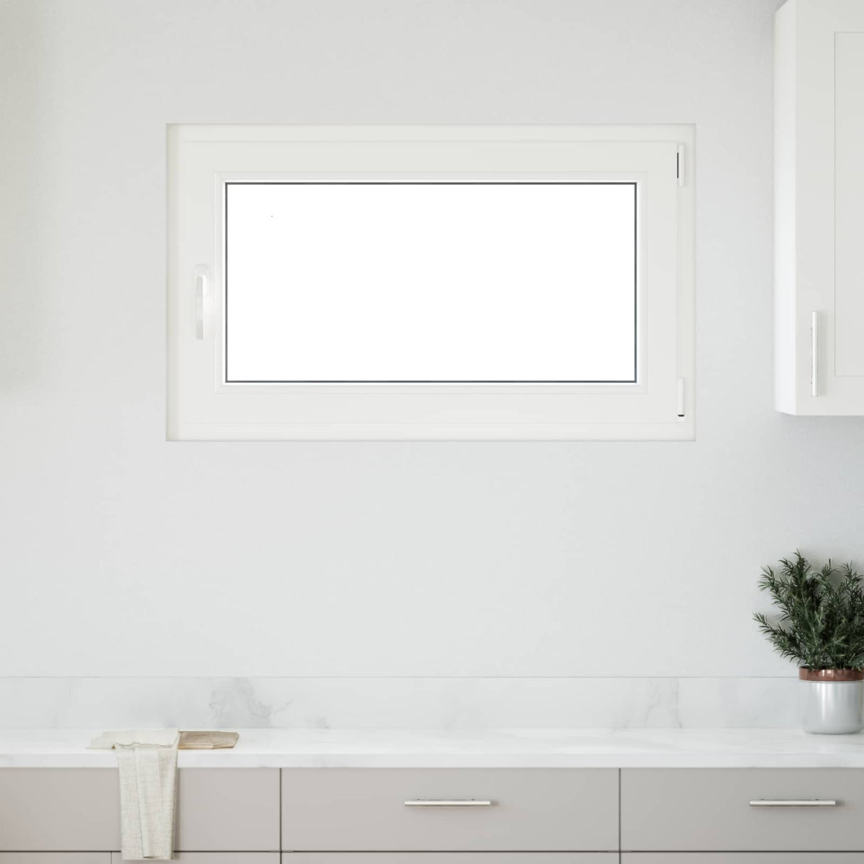 Cellar Window RISOR White 50 x 50 cm PVC and Glass