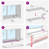 vidaXL Raamdorpel Wit 60 x 10 x 4,5 cm PVC