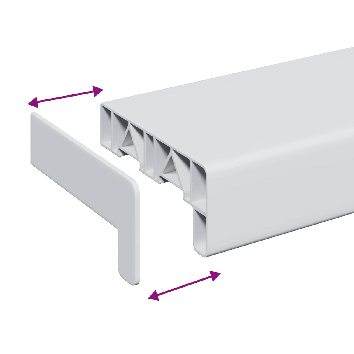 vidaXL Raamdorpel Wit 60 x 10 x 4,5 cm PVC