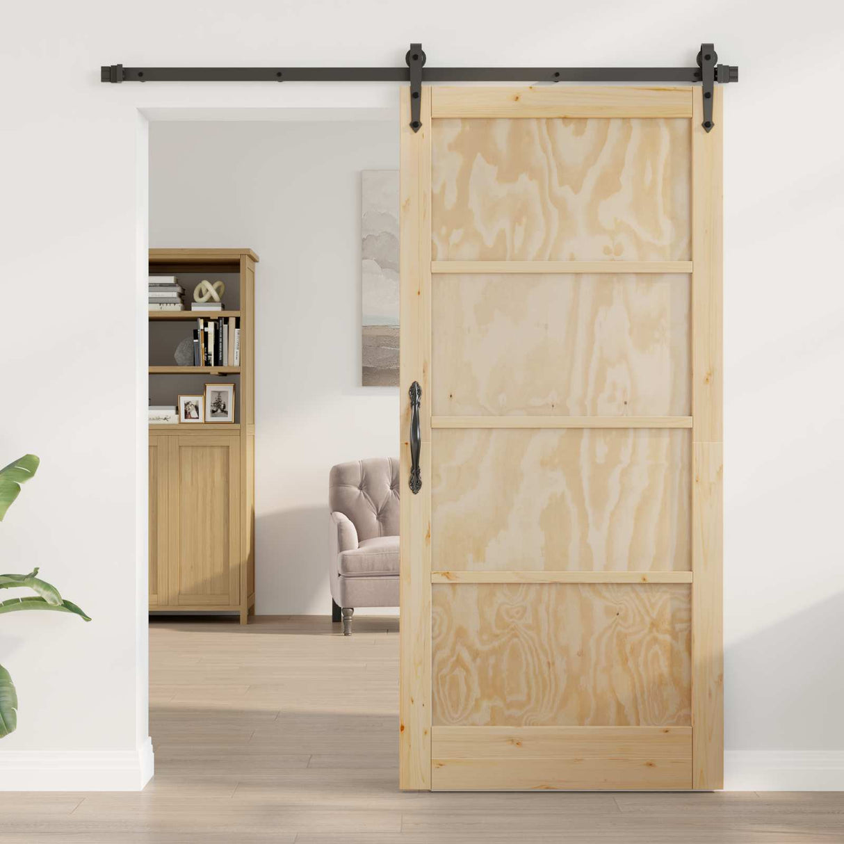 vidaXL Interior Door Natural 61 x 198.5 cm Plywood