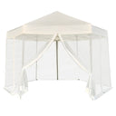 vidaXL Partytent met wanden zeshoekig 3,6x3,1 m taupe 220 g/m²