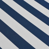 vidaXL Luifel handmatig uitschuifbaar 500 cm blauw en wit