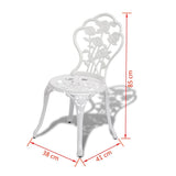 vidaXL 3-delige Bistroset gietaluminium zwart