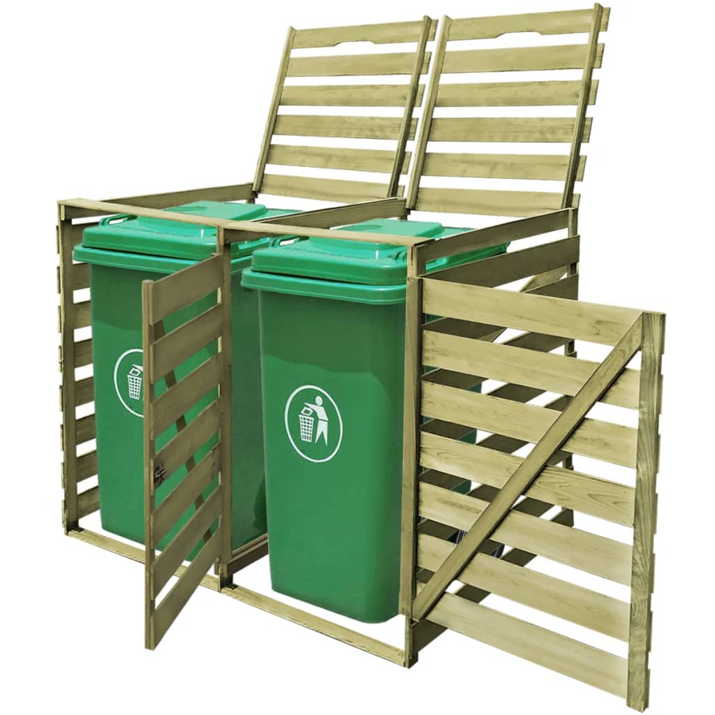 vidaXL Single Wheelie Bin Storage 240 L Impregnated Wood