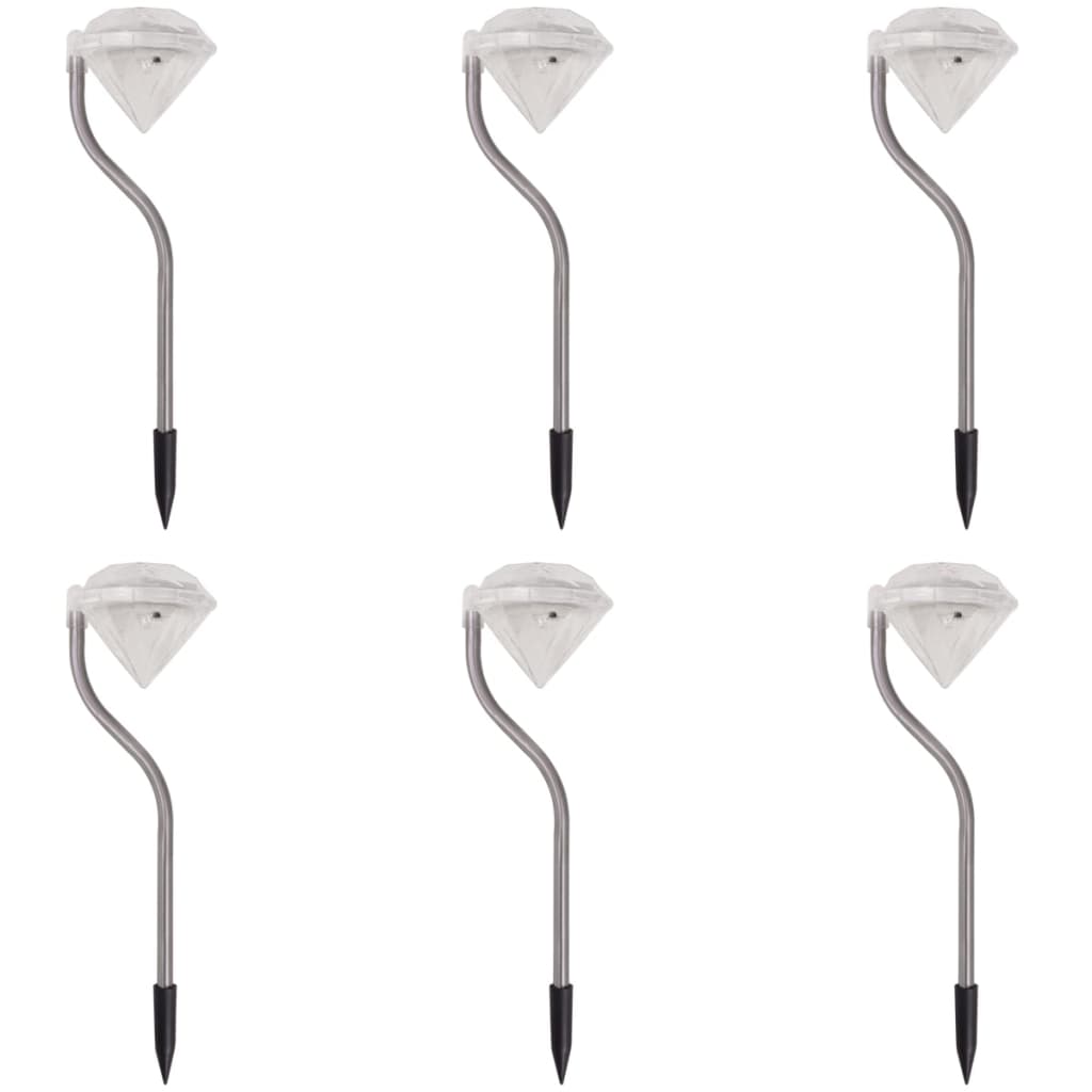 vidaXL Tuinlamp 6 st solar LED 9x7,8x29,5 cm