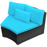 vidaXL Ronde Sofa Set 11 pcs Blauw poly rattan