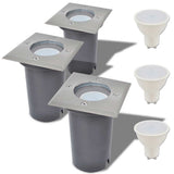 vidaXL LED-Grondspots buiten 3 stuks rond