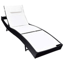 vidaXL Sun Lounger poly rattan black