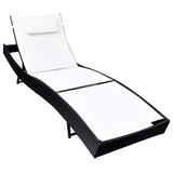 vidaXL Sun Lounger poly rattan black