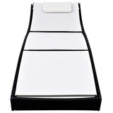 vidaXL Sun Lounger poly rattan black