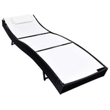 vidaXL Sun Lounger poly rattan black