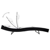 vidaXL Sun Lounger poly rattan black