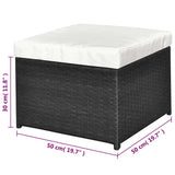 vidaXL 4-delige Loungeset met kussens poly rattan bruin