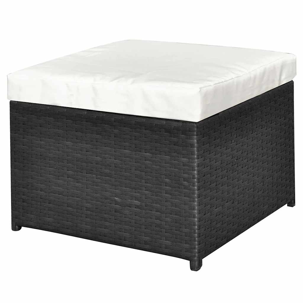 vidaXL 4-delige Loungeset met kussens poly rattan bruin