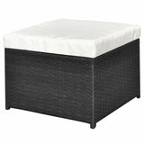 vidaXL 4-delige Loungeset met kussens poly rattan bruin