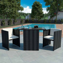 vidaXL 3-delige Bistroset met kussens poly rattan bruin