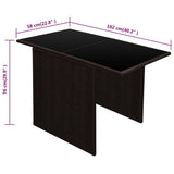 vidaXL 3-delige Bistroset met kussens poly rattan bruin