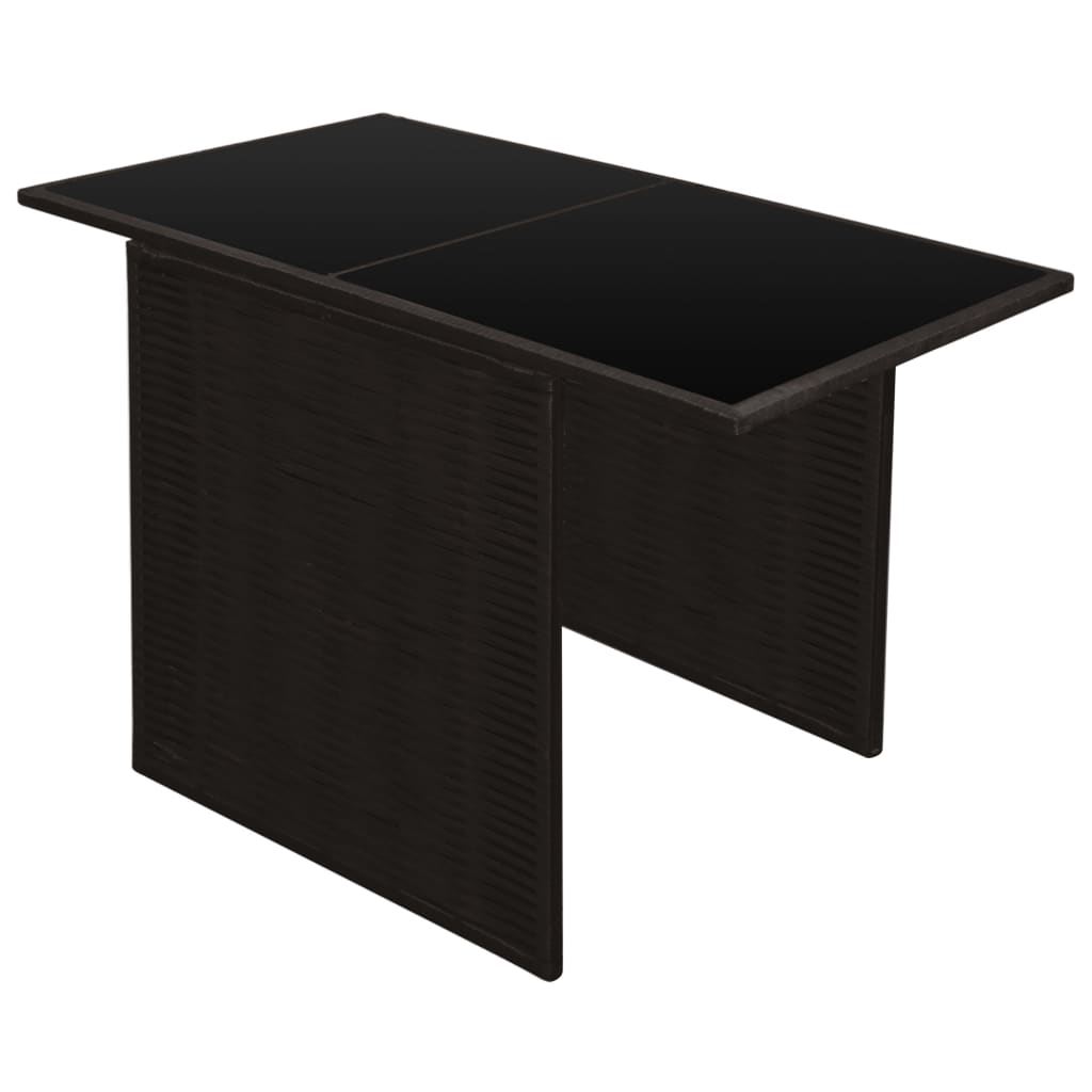 vidaXL 3-delige Bistroset met kussens poly rattan bruin