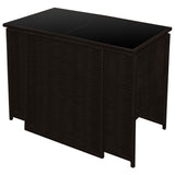 vidaXL 3-delige Bistroset met kussens poly rattan bruin