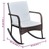 vidaXL Tuinschommelstoel poly rattan bruin