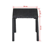 vidaXL Ligbedden met tafel poly rattan zwart
