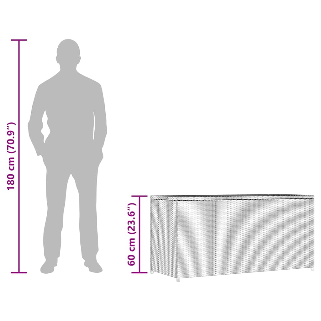 vidaXL Tuinbox 120x50x60 cm poly rattan zwart