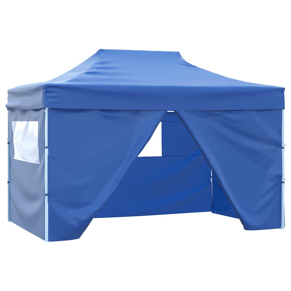 vidaXL Pop-Up Party Tent with 4 Side Walls 3x4.5 m Blue
