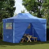 vidaXL Pop-Up Party Tent with 4 Side Walls 3x4.5 m Blue