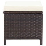 vidaXL 5-delige Tuinset met kussens poly rattan bruin