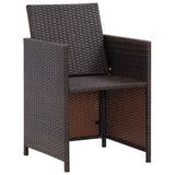 vidaXL 5-delige Tuinset met kussens poly rattan bruin