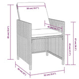vidaXL 5-delige Tuinset poly rattan en acaciahout zwart