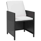 vidaXL 5-delige Tuinset poly rattan en acaciahout zwart