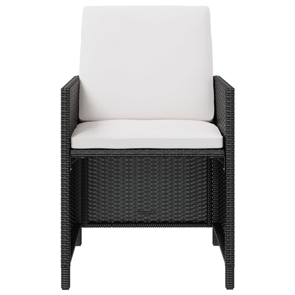 vidaXL 5-delige Tuinset poly rattan en acaciahout zwart