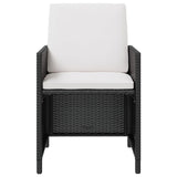 vidaXL 5-delige Tuinset poly rattan en acaciahout zwart