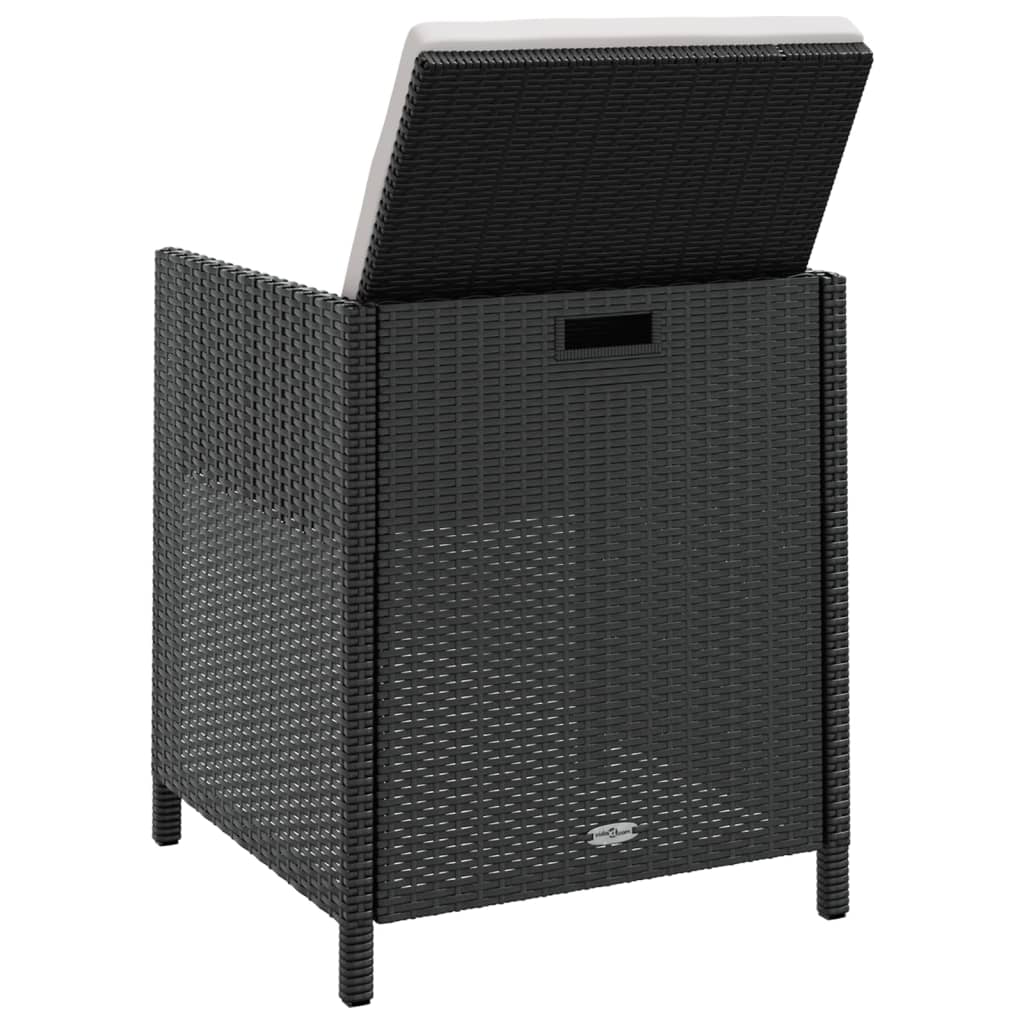 vidaXL 5-delige Tuinset poly rattan en acaciahout zwart