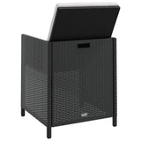vidaXL 5-delige Tuinset poly rattan en acaciahout zwart