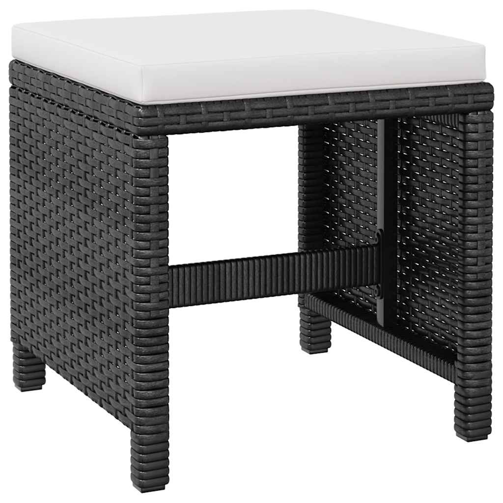vidaXL 5-delige Tuinset poly rattan en acaciahout zwart