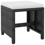 vidaXL 5-delige Tuinset poly rattan en acaciahout zwart