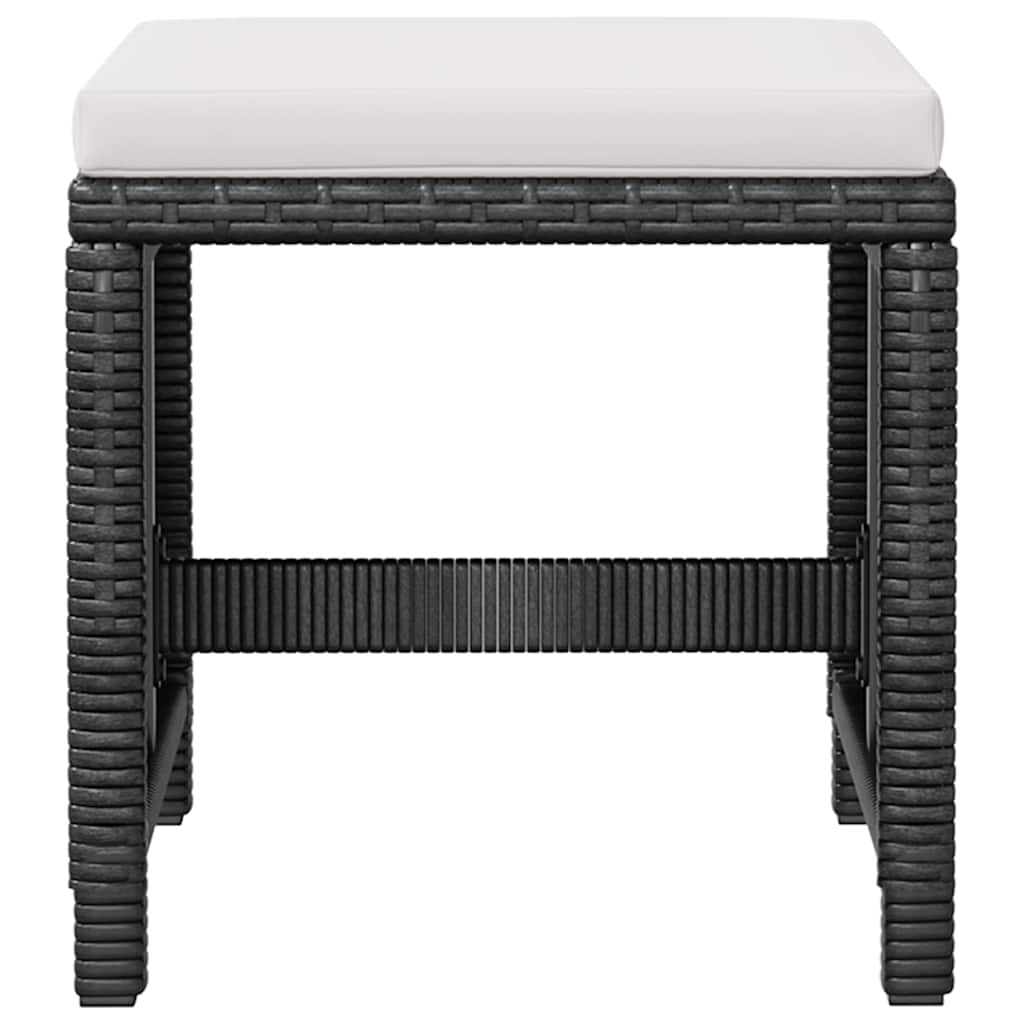 vidaXL 5-delige Tuinset poly rattan en acaciahout zwart
