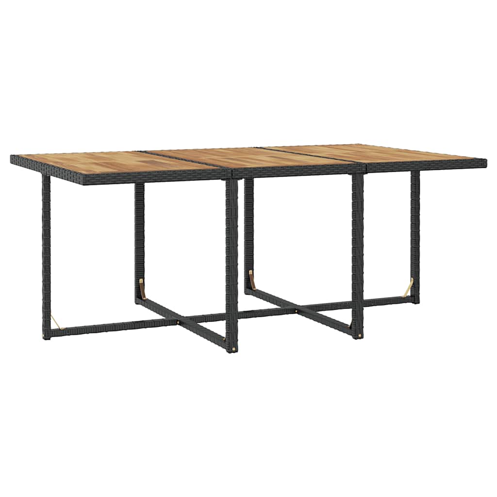 vidaXL 5-delige Tuinset poly rattan en acaciahout zwart
